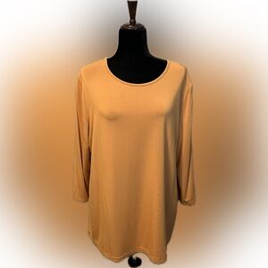 Nuggles Essential Layering 3/4 Sleeve in Ochre size 3X